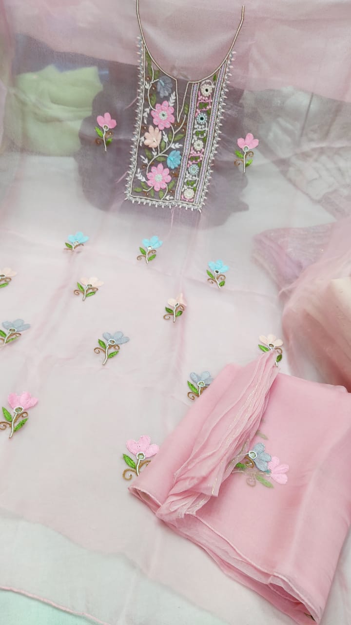 Pure Organza Unstiched suit piece