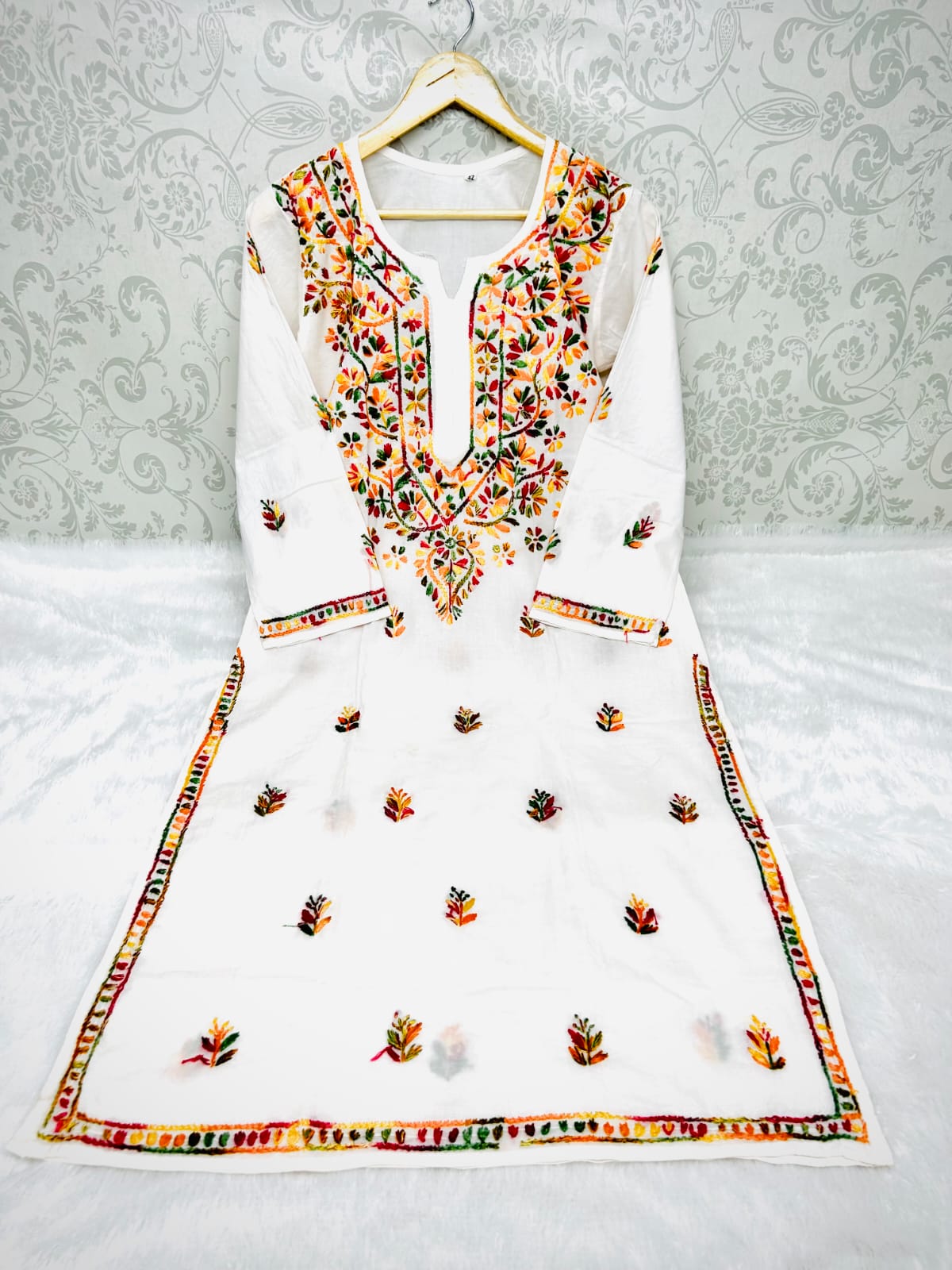 Multi Thread Work Cotton Kurti