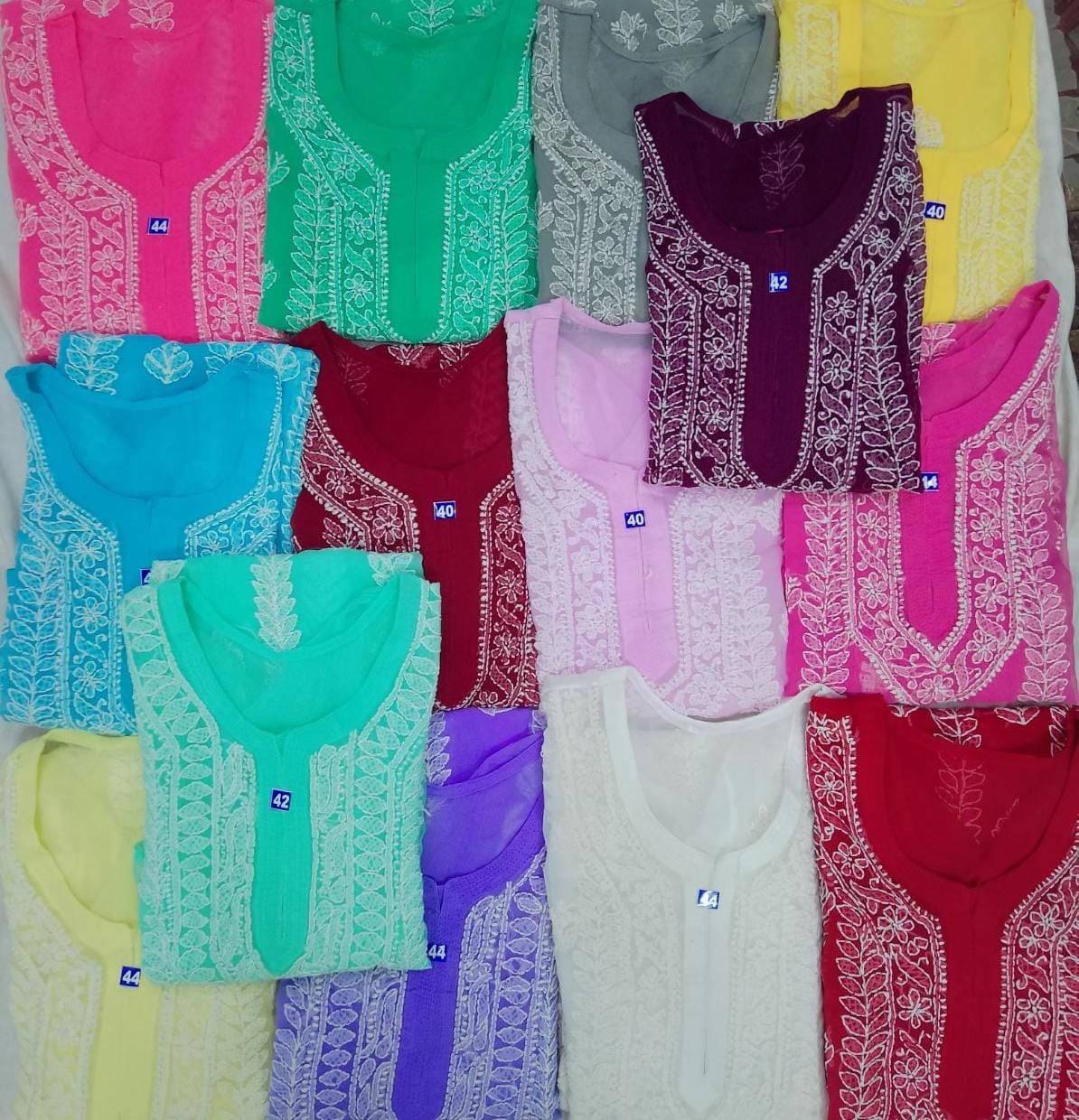 Georgette Kurti With Cotton Pant & Dupatta