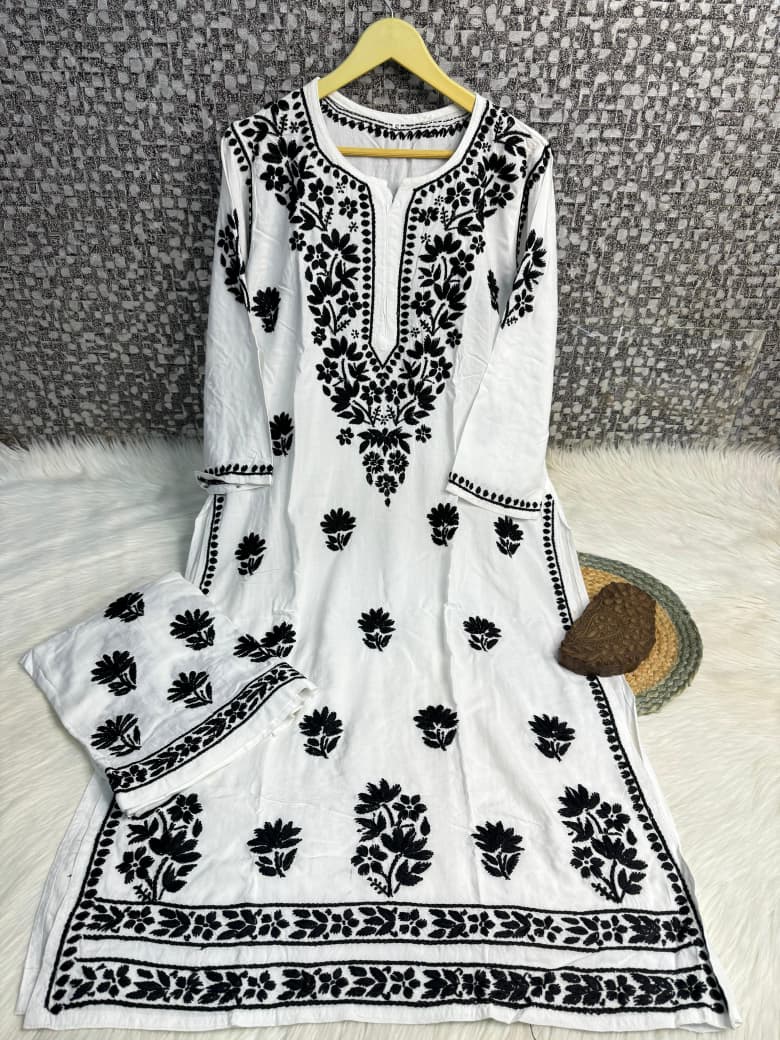 Black & White Rayon palazzo set