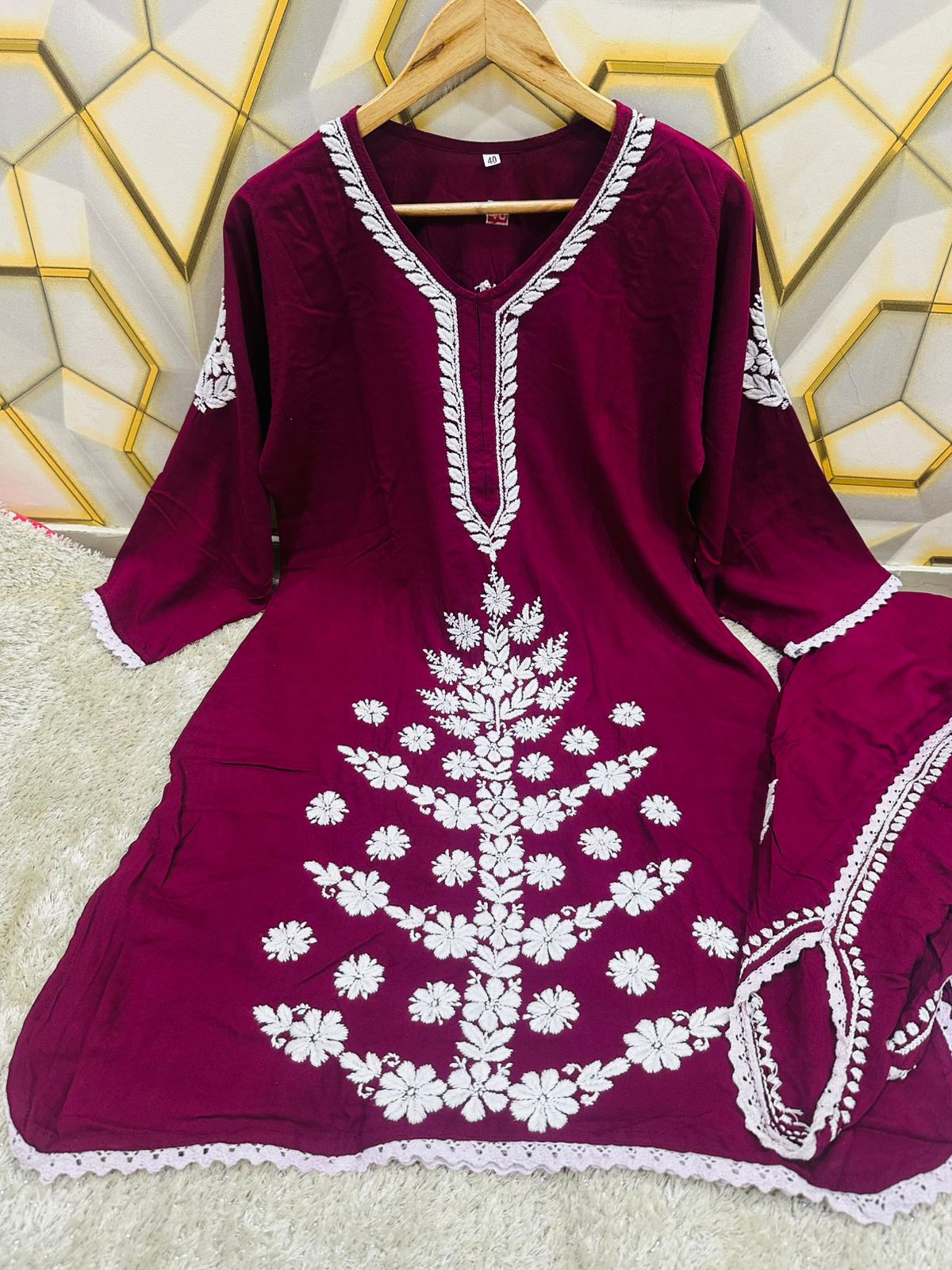 Rayon dhoti set designer wear