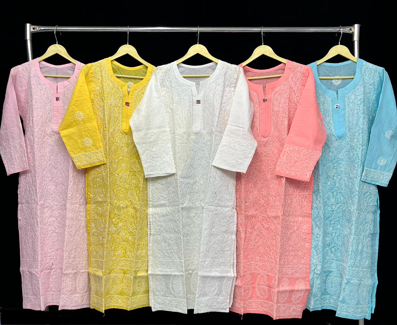 Voil cotton kurta with shadow work