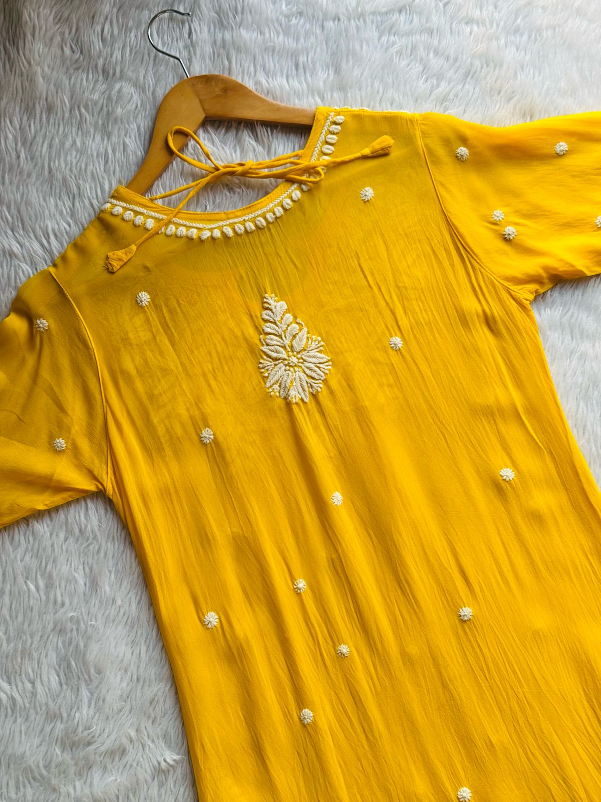 Viscose 3D chikankari handwork kurta