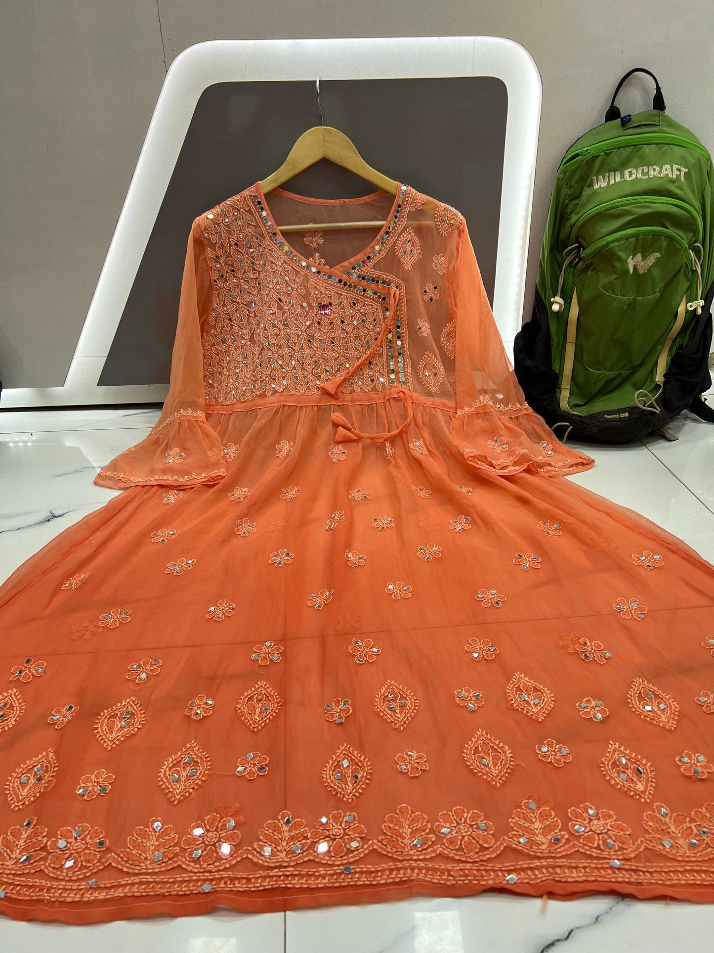 Angarkha Doori Gown with mirror