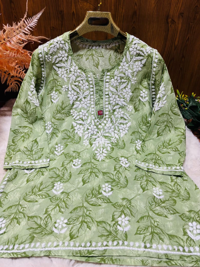 Mul print short kurta