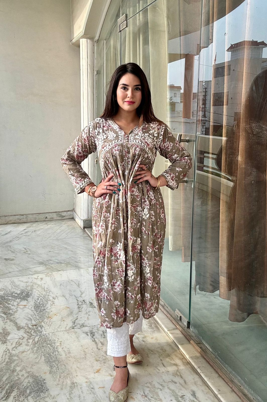 MAL mal alia cut gown with pant The Chikan Company MAL mal alia cut gown with pant The Chikan Company