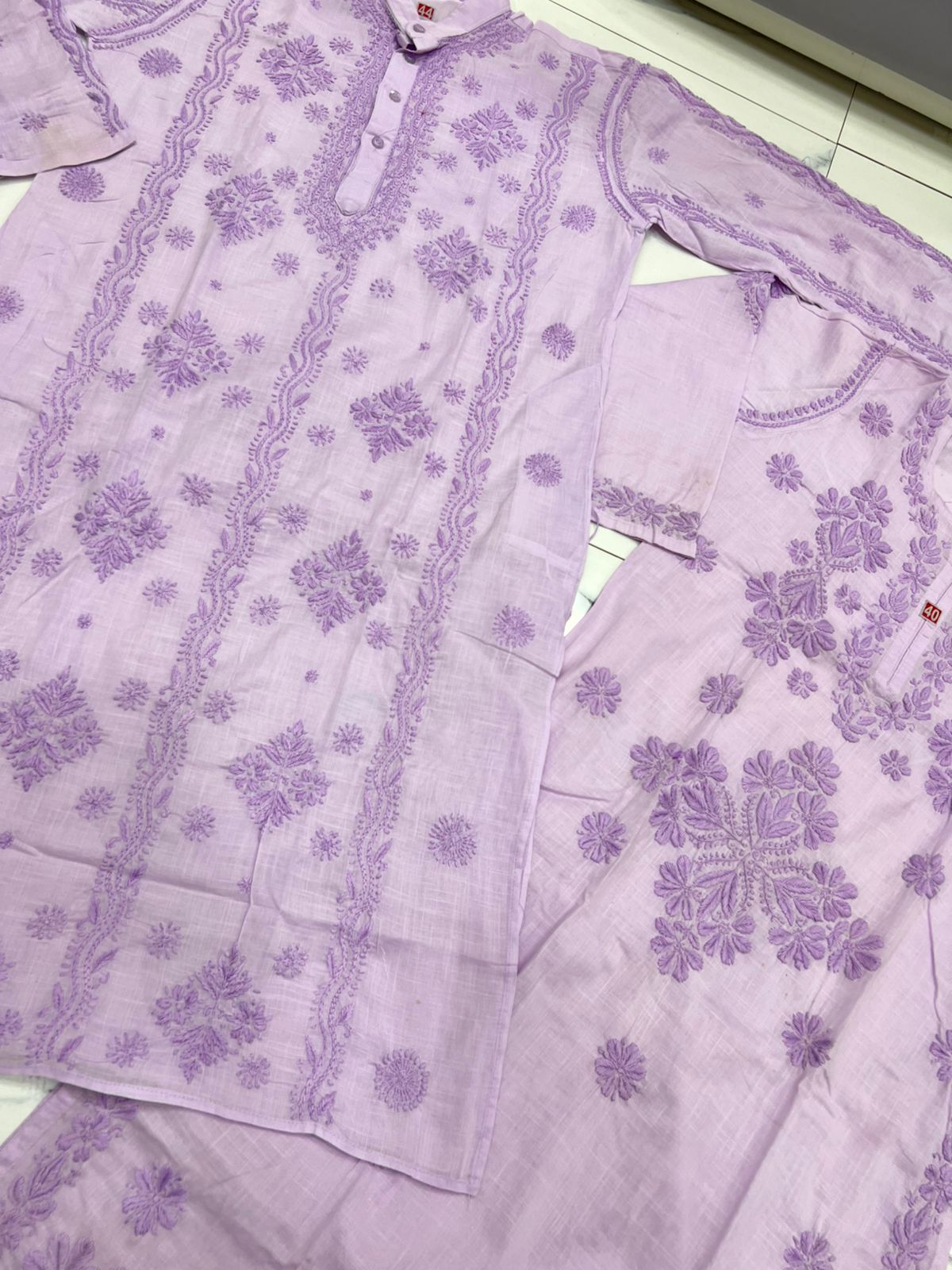 Couple wears men and women cotton set