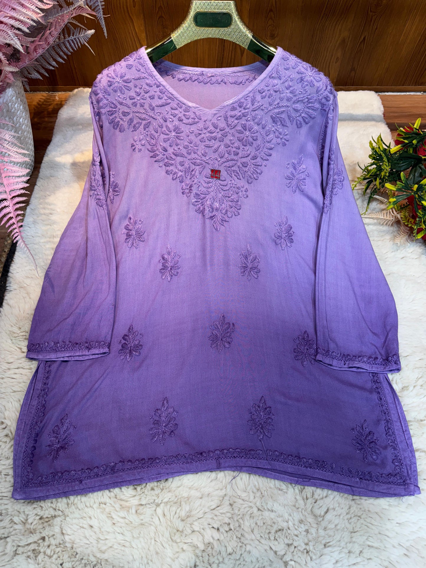 Rayon short kurta Ombre dyed