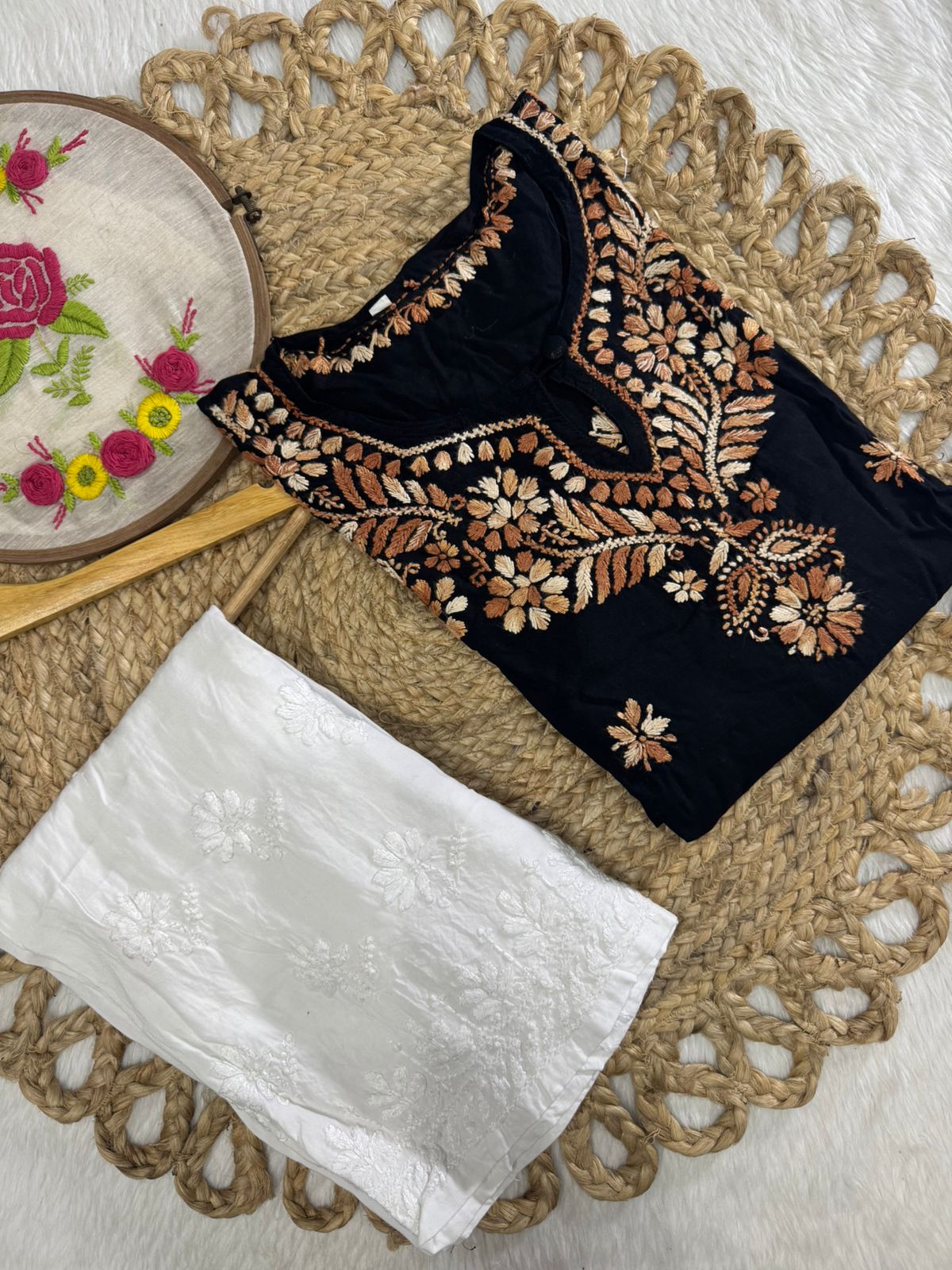 Rayon plazzao set with dual threads