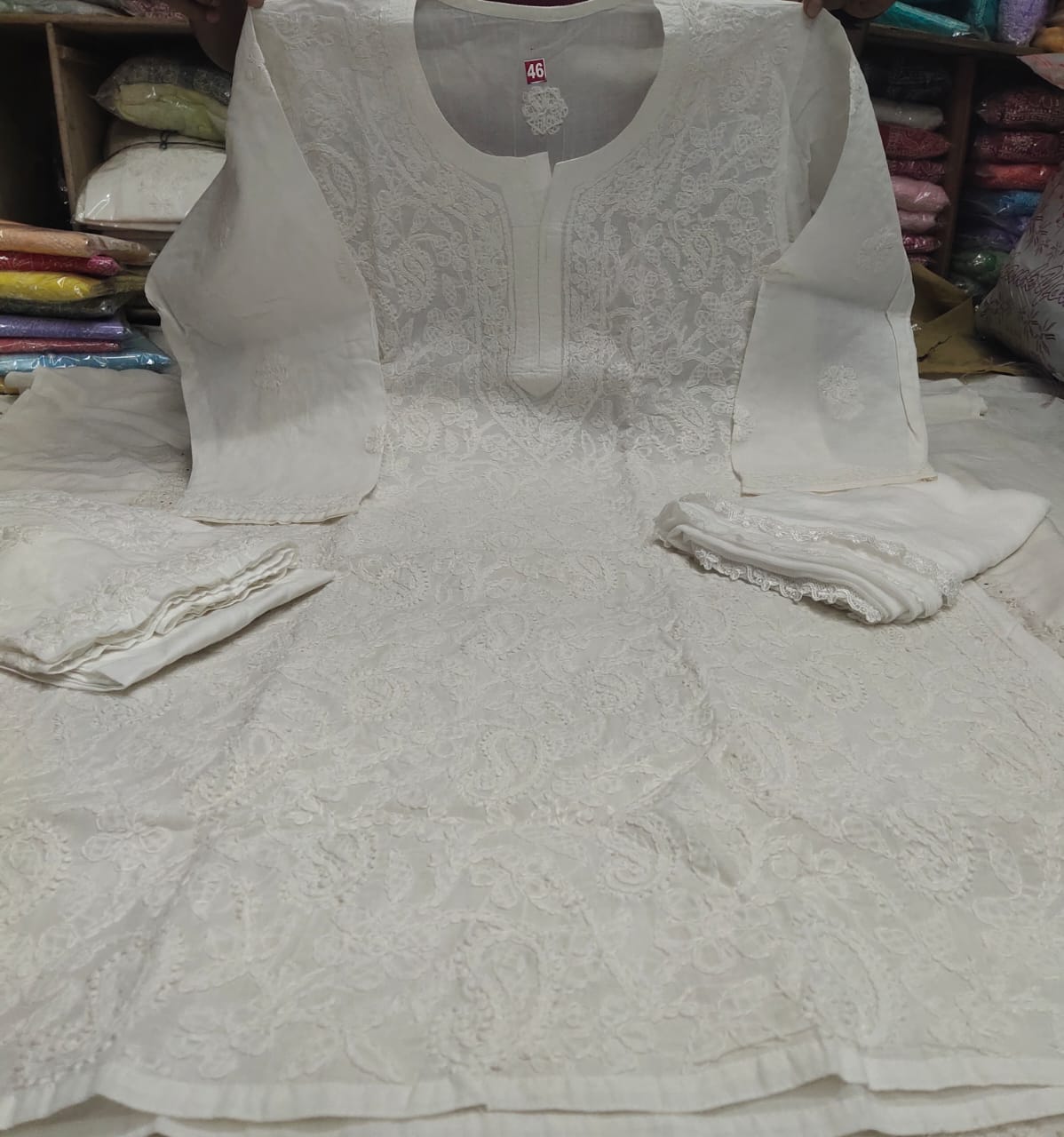 Cotton Front Jaal 3pc Set