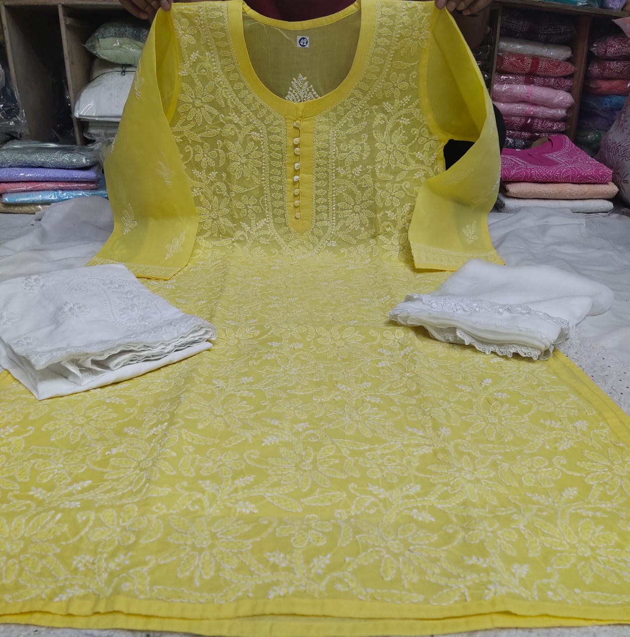 Cotton Front Jaal 3pc Set