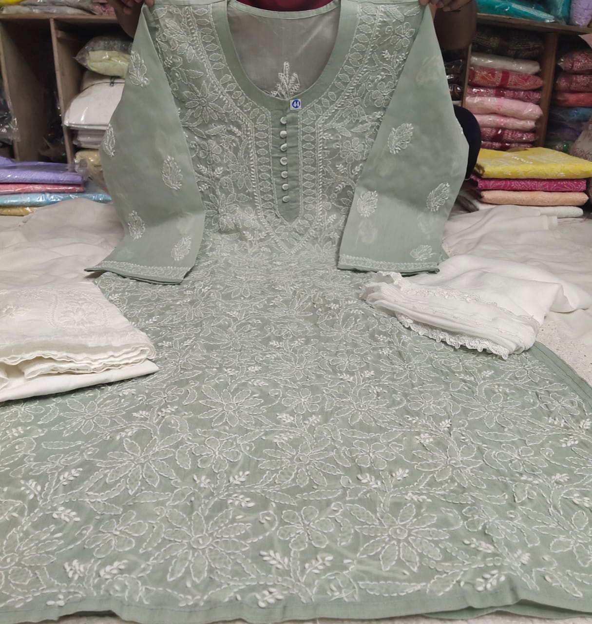 Cotton Front Jaal 3pc Set