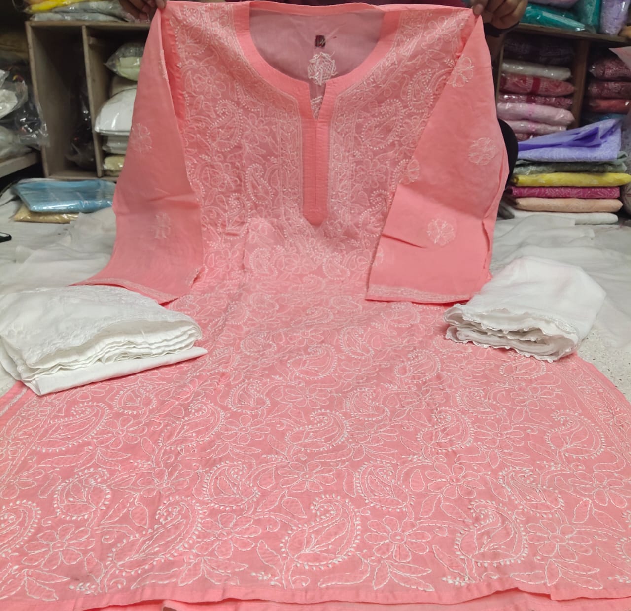 Cotton Front Jaal 3pc Set