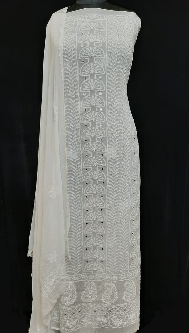 Viscose Mirror Work Kurta With Dupatta