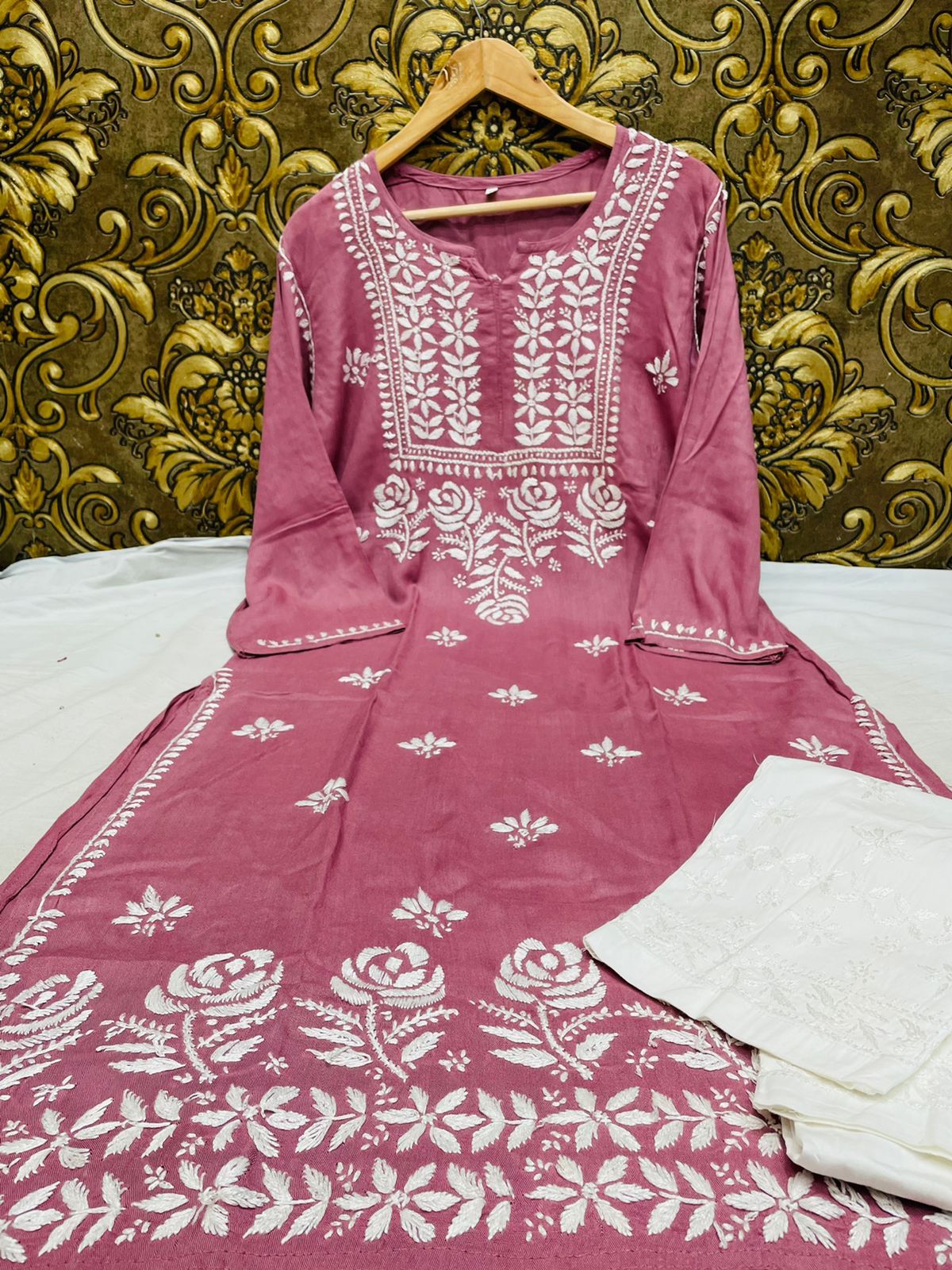Rose Rayon Kurti With Pant