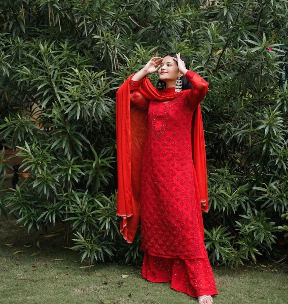 Mukesh Booti Jaal Set With Dupatta