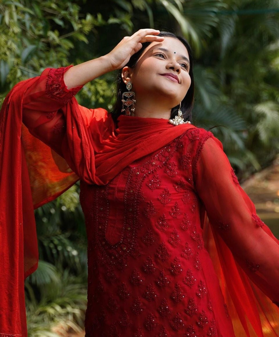 Mukesh Booti Jaal Set With Dupatta