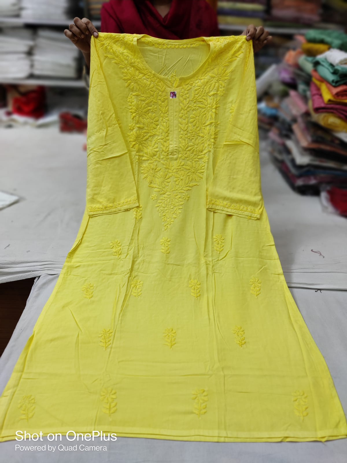 Dyeable modal tone to tone kurta
