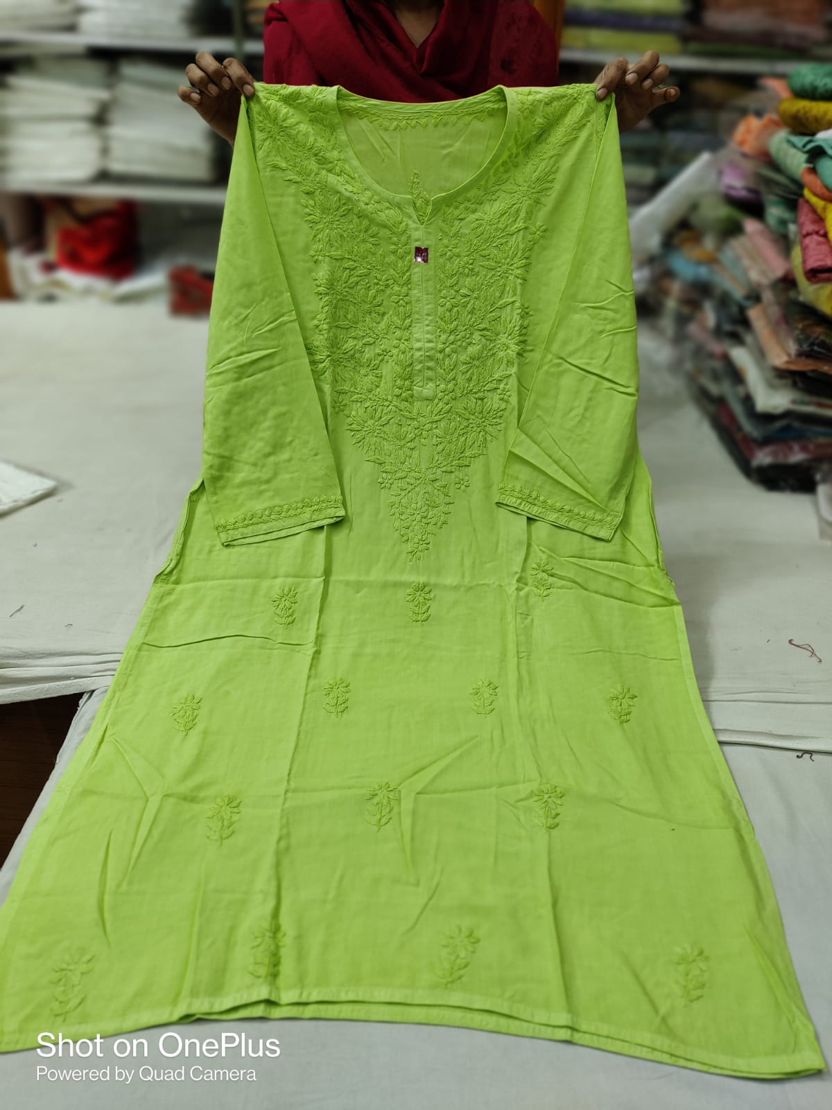 Dyeable modal tone to tone kurta