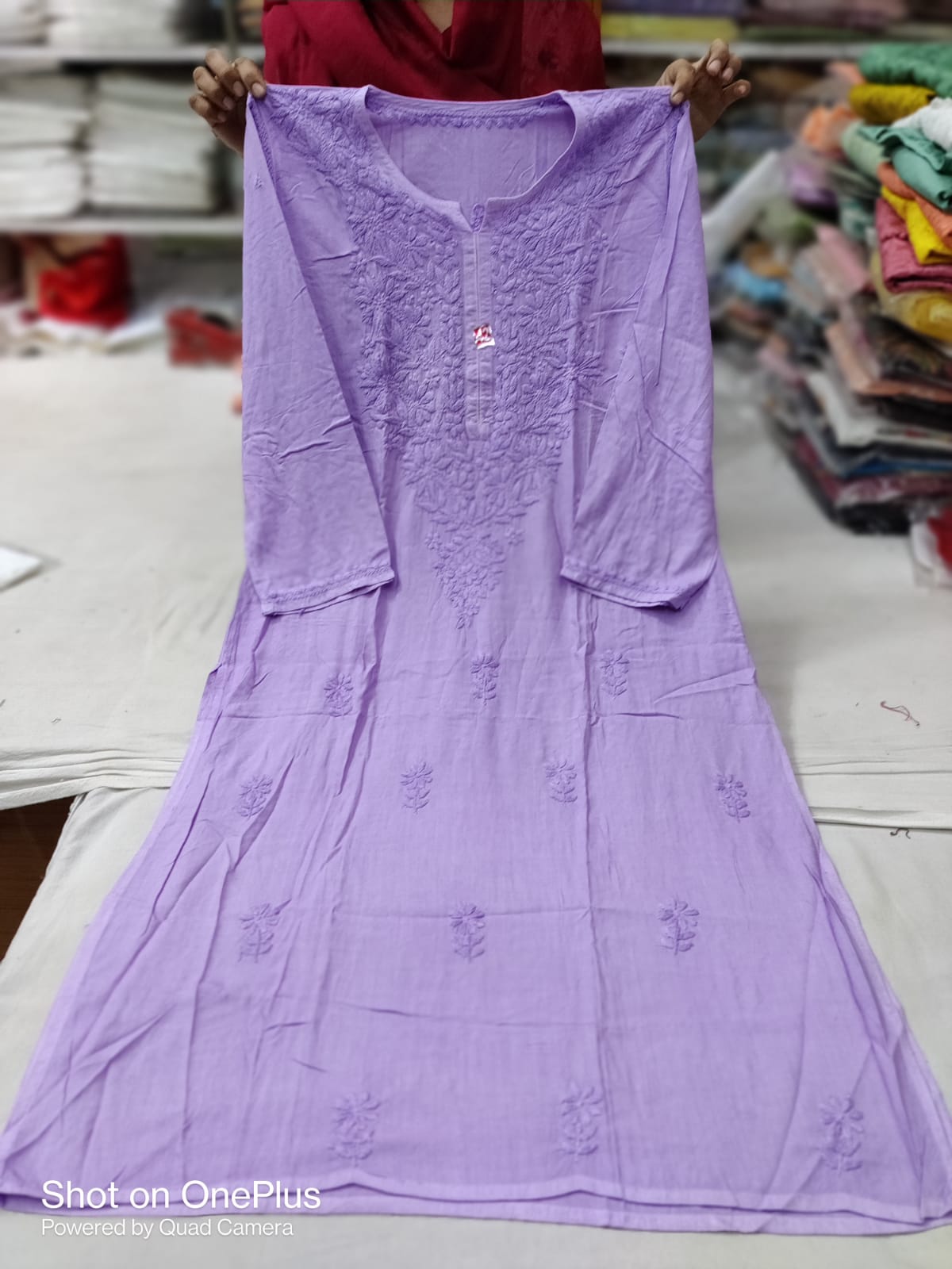 Dyeable modal tone to tone kurta