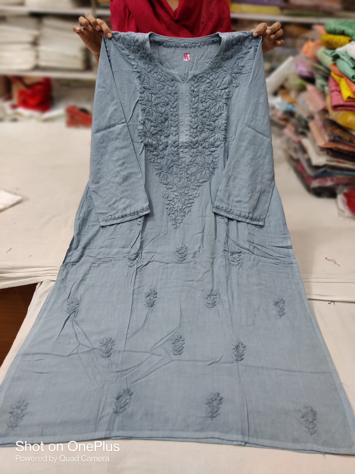Dyeable modal tone to tone kurta