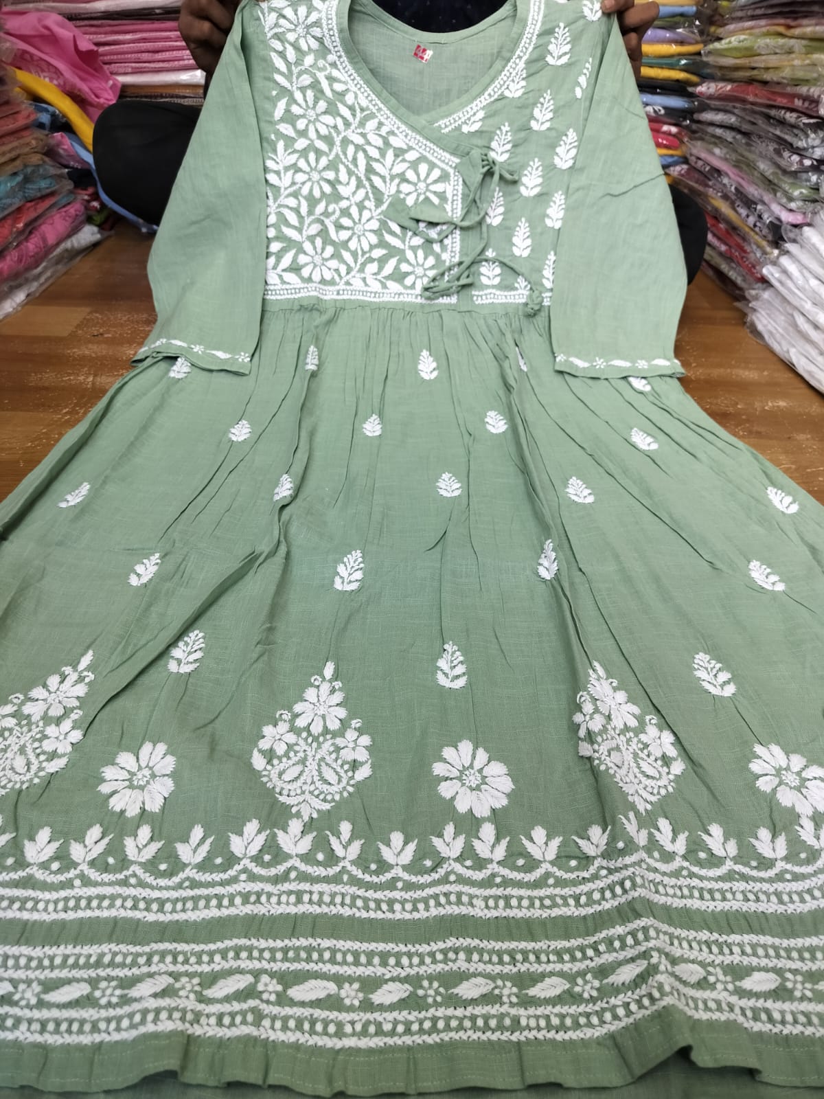 Slub cotton gown