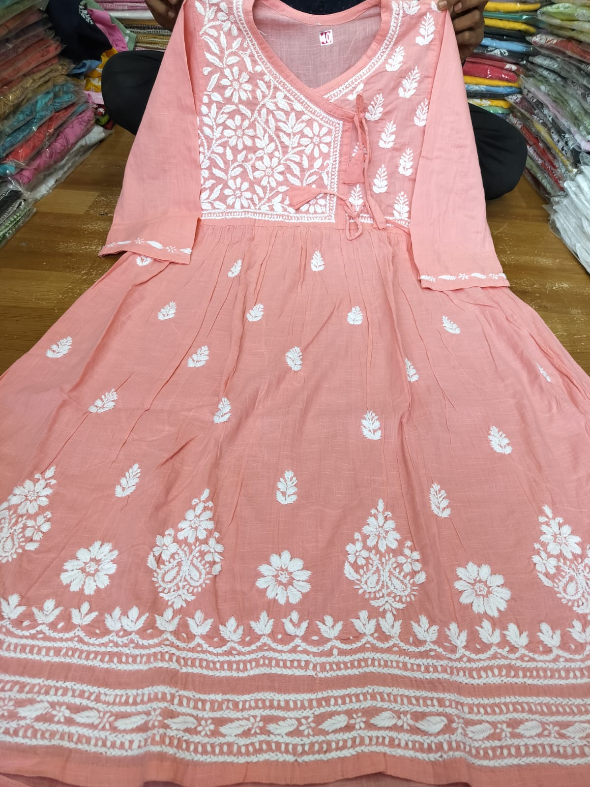 Slub cotton gown