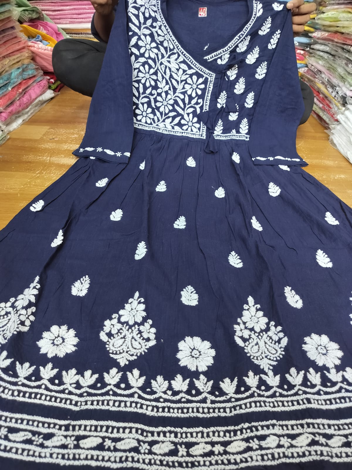 Slub cotton gown