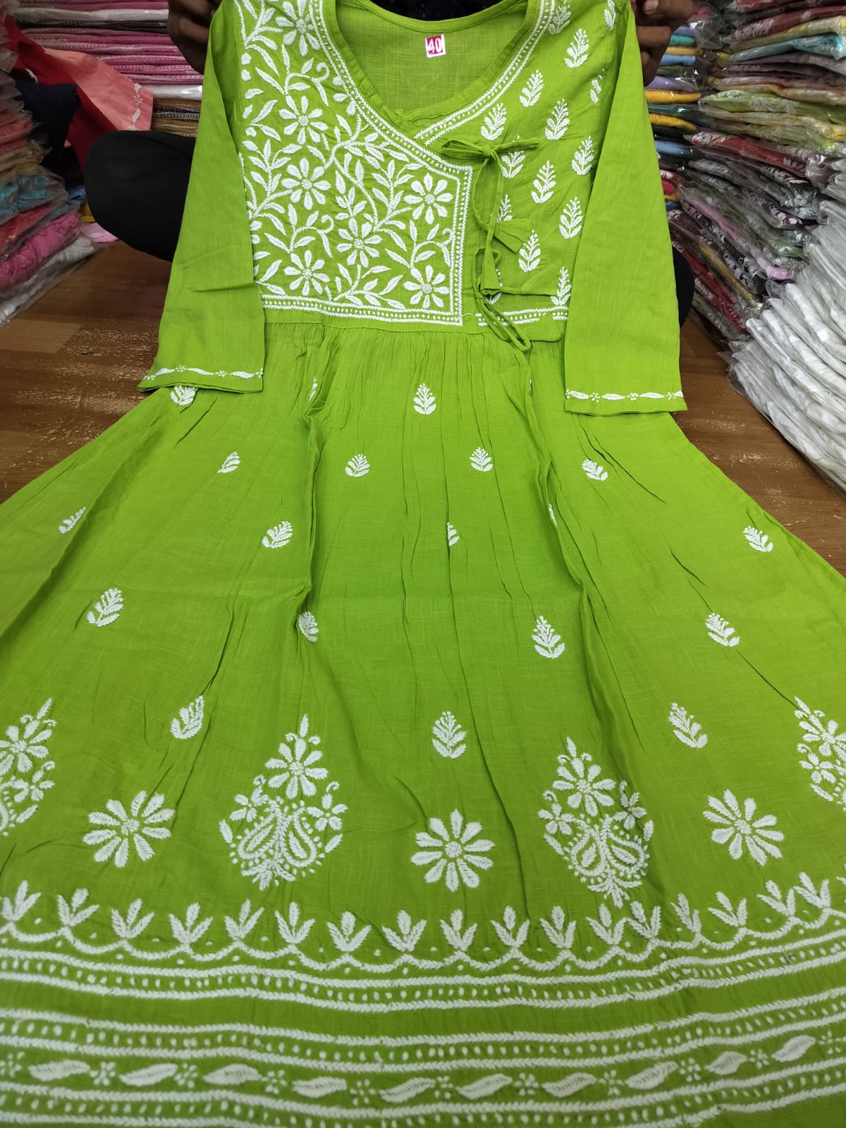 Slub cotton gown