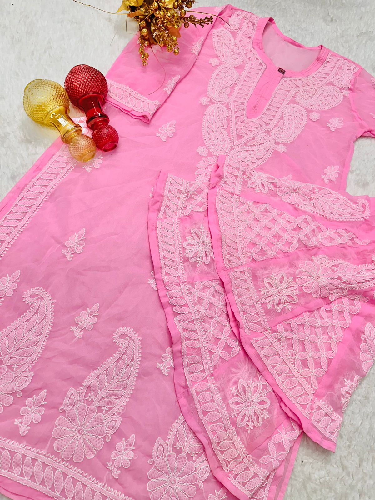 Georgette kurta with matching sharara