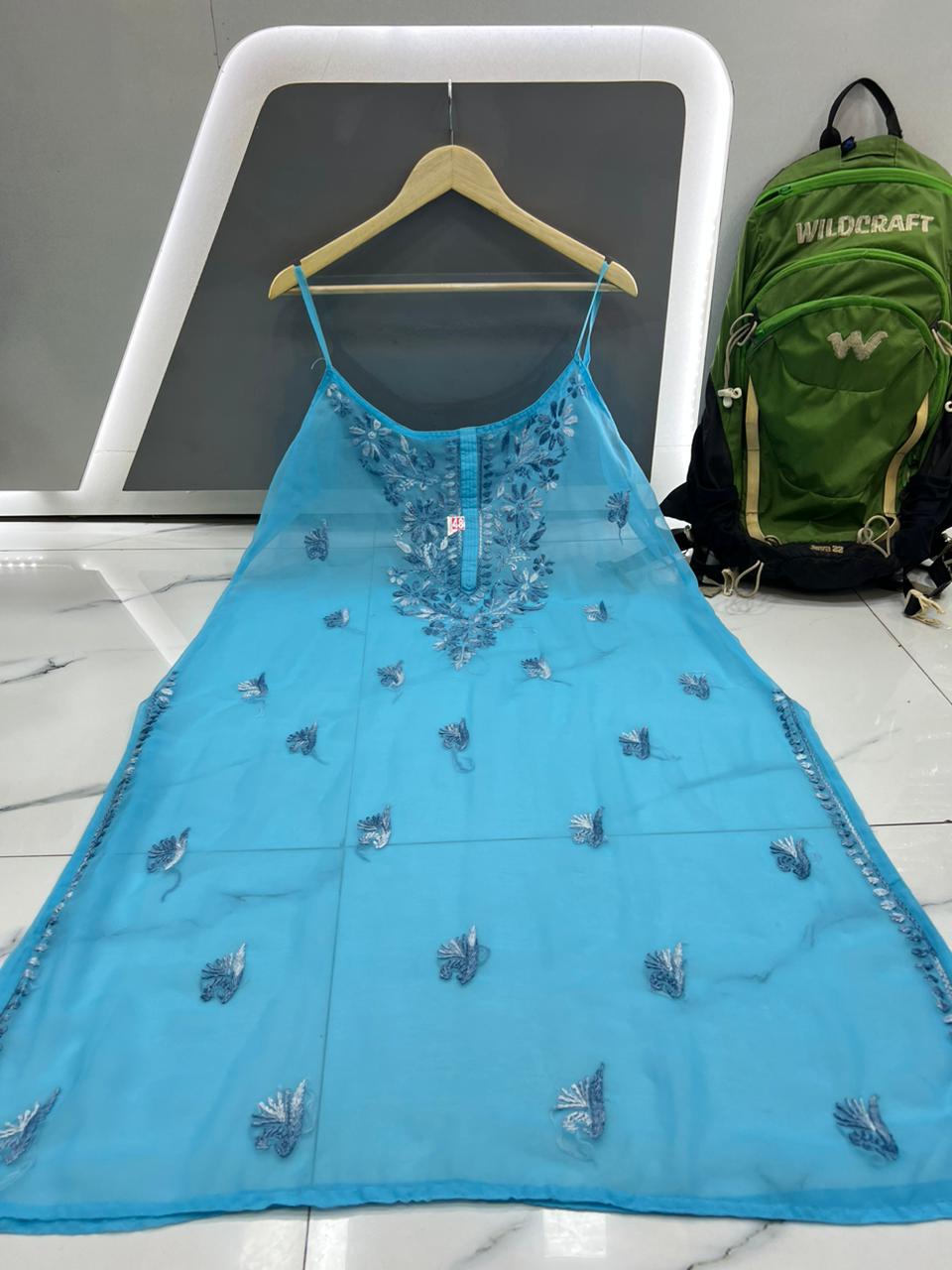 Georgette strap kurta