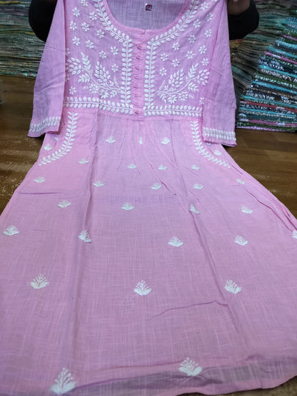 Slub cotton kurta with pockets