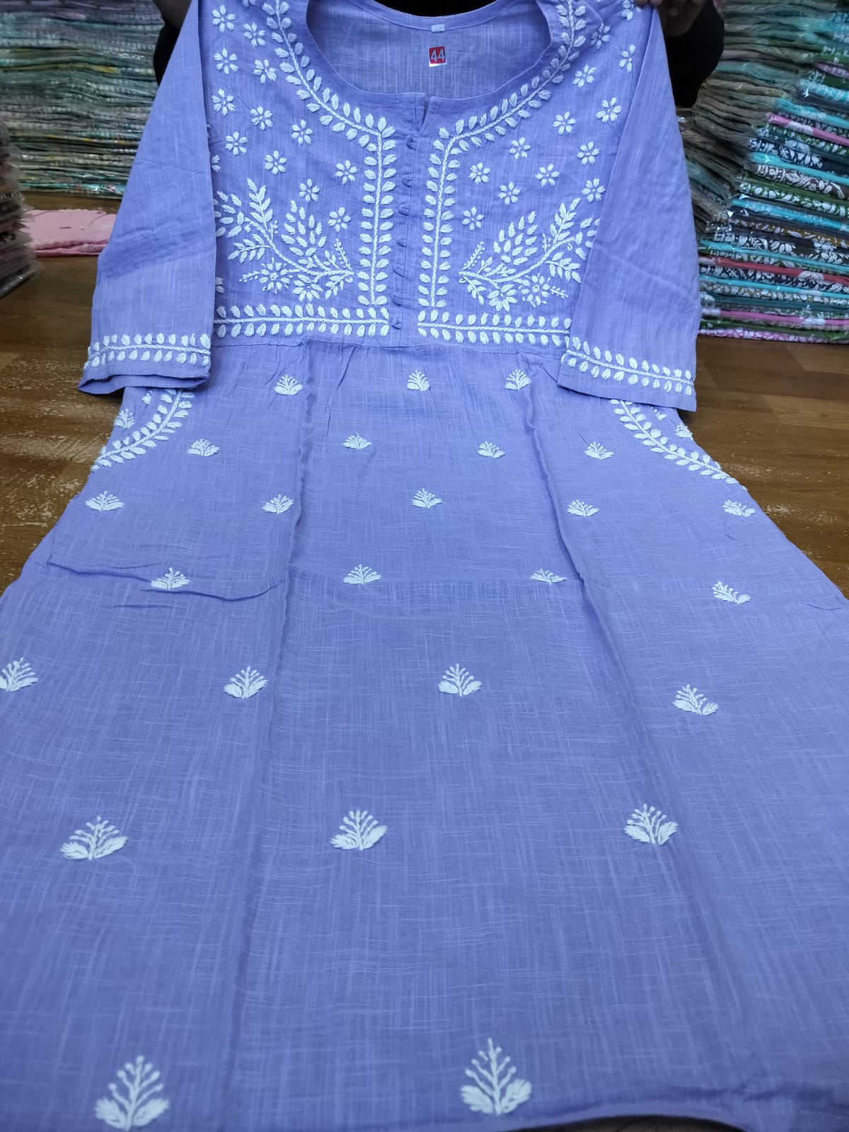 Slub cotton kurta with pockets