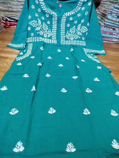 Slub cotton kurta with pockets