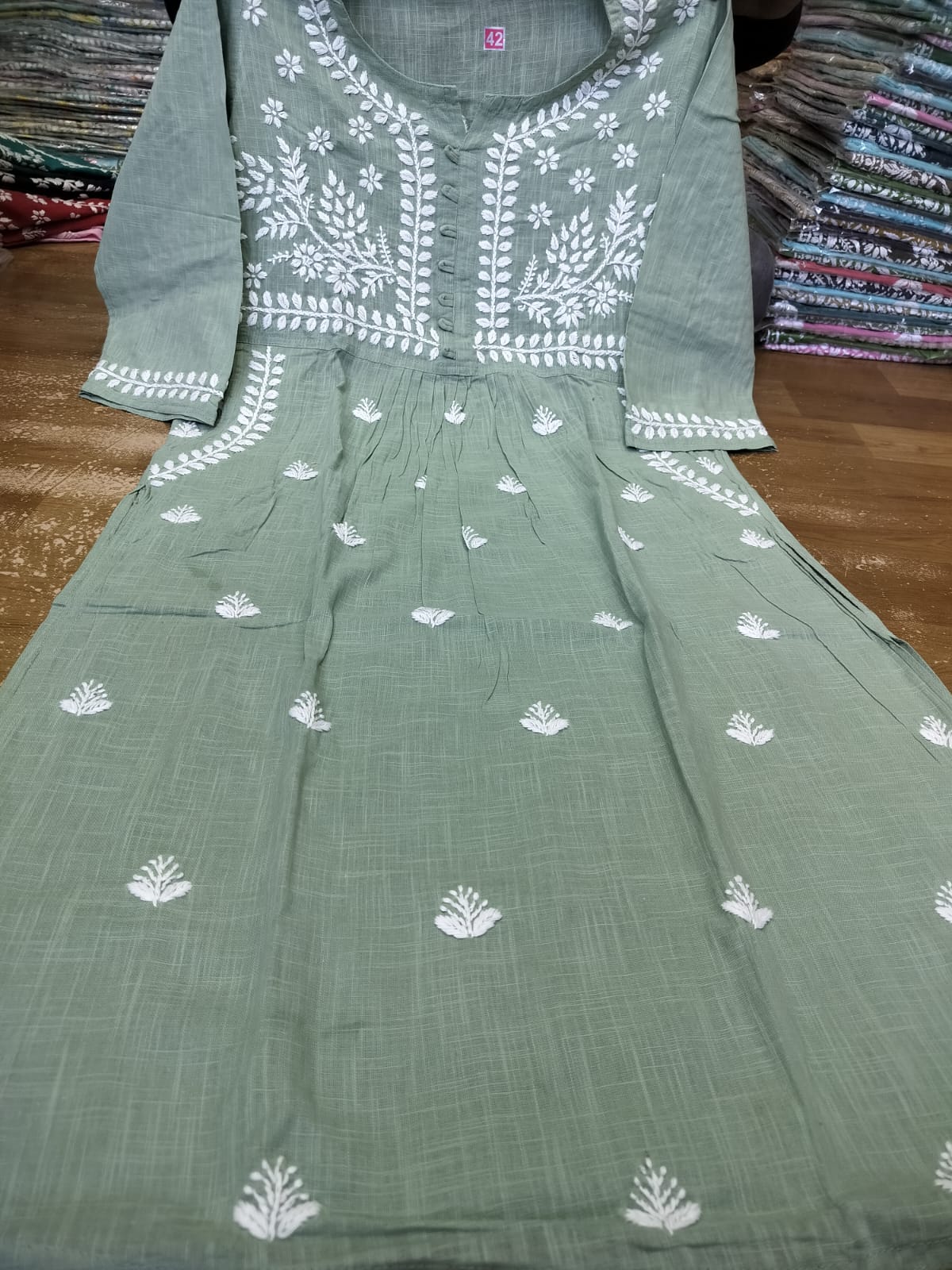 Slub cotton kurta with pockets