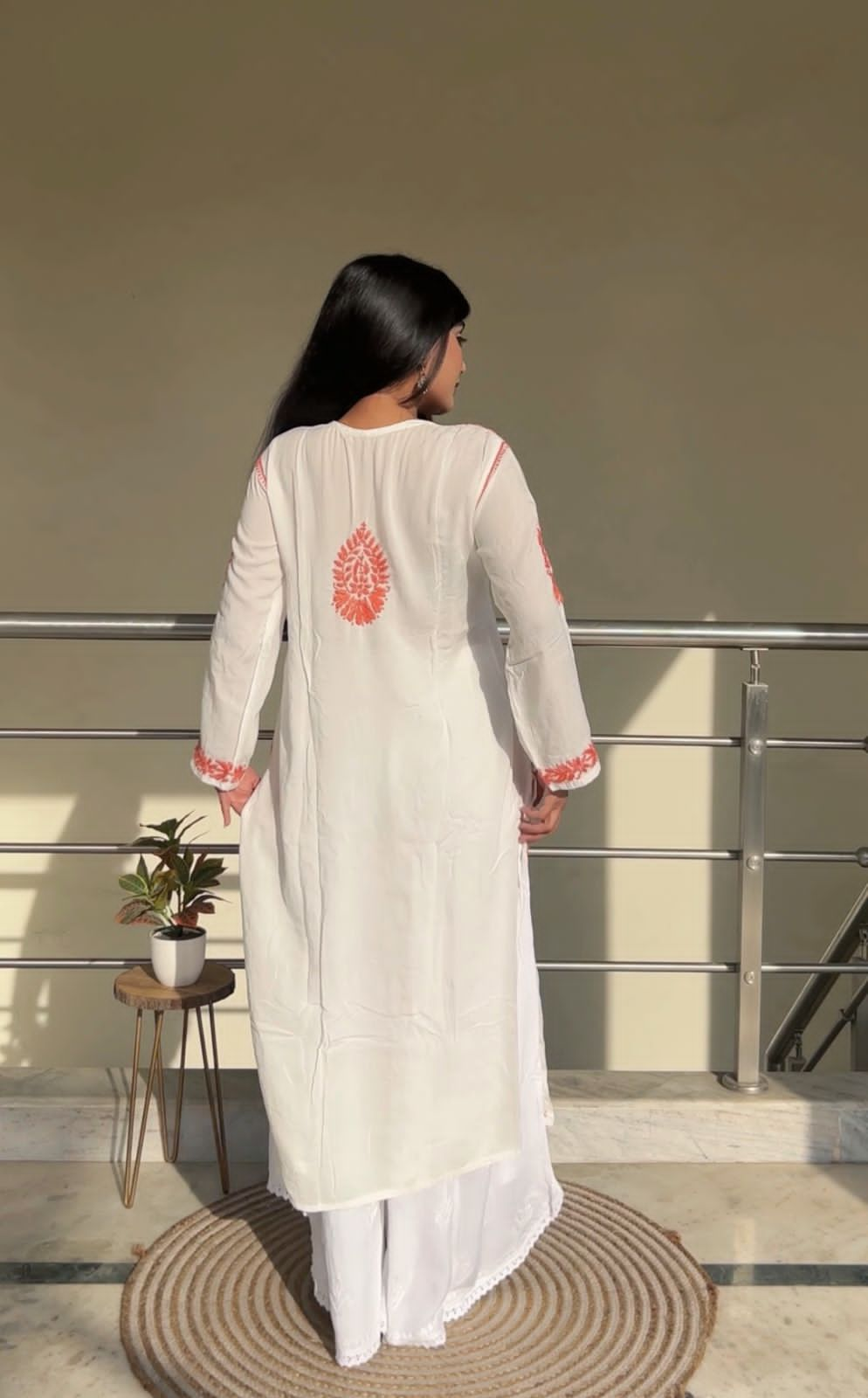 Modal kurta with coloured thread