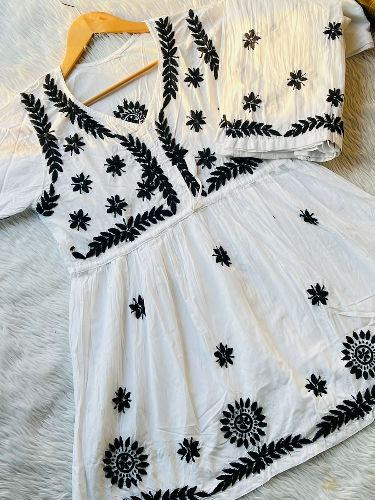 Cotton short gown 2pc set