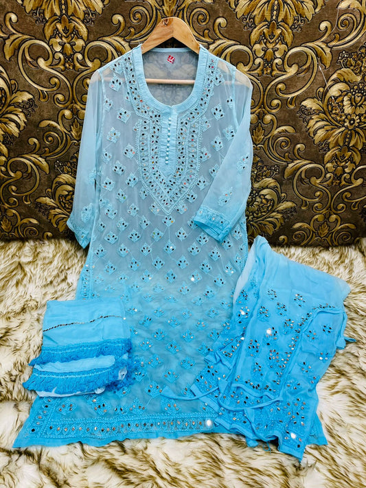 Ombré blue mirror 3pc Set