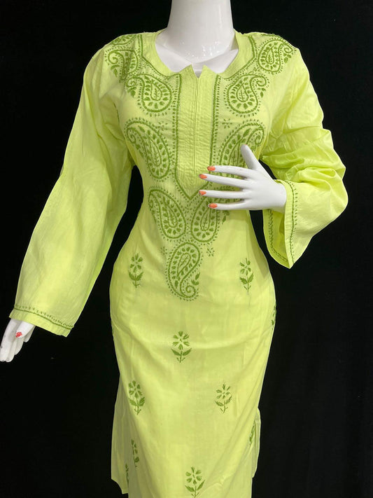 Kashmiri green Booti Kurti