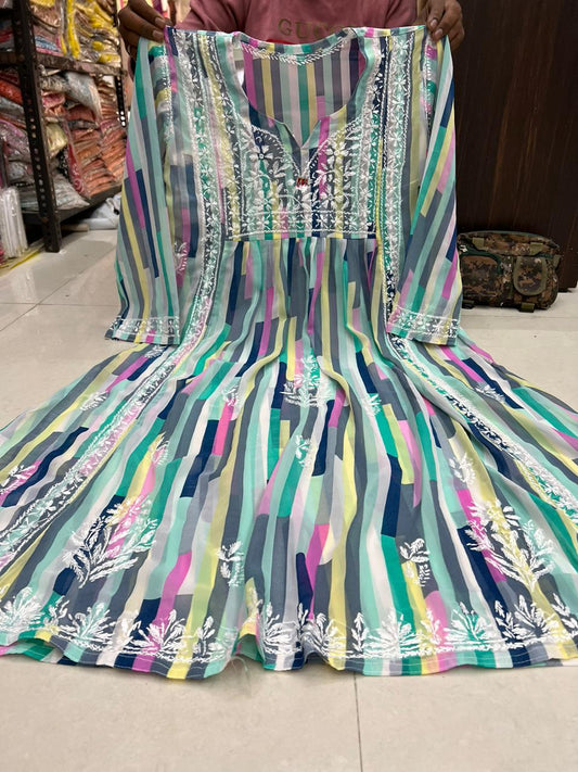 Georgette Printed Gown