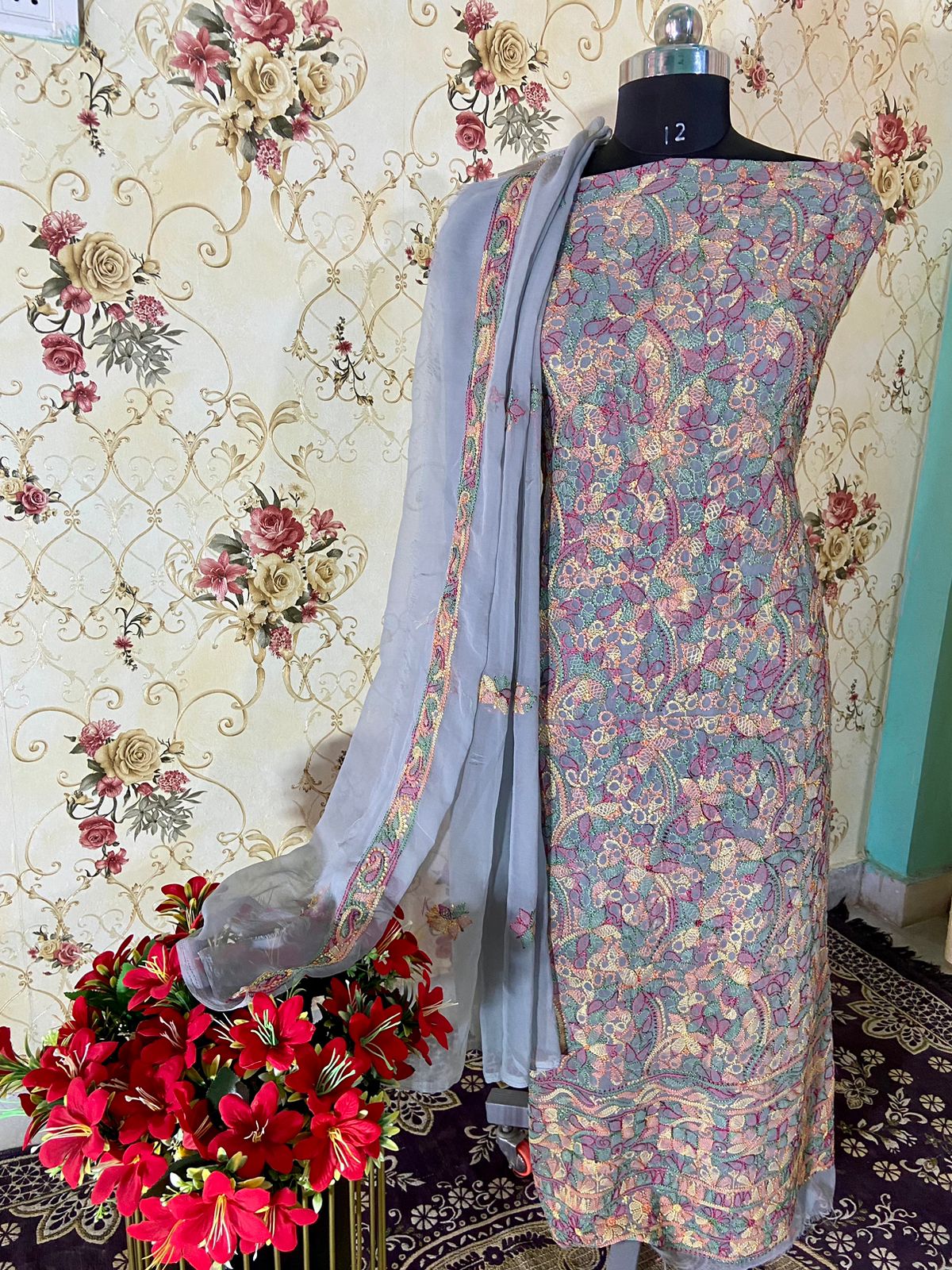 Georgette Unstitched Kurta & Dupatta Set