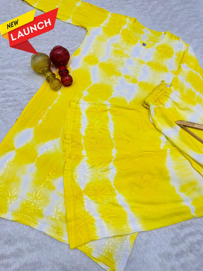 Tye & Dye  Kurti With Palazzo