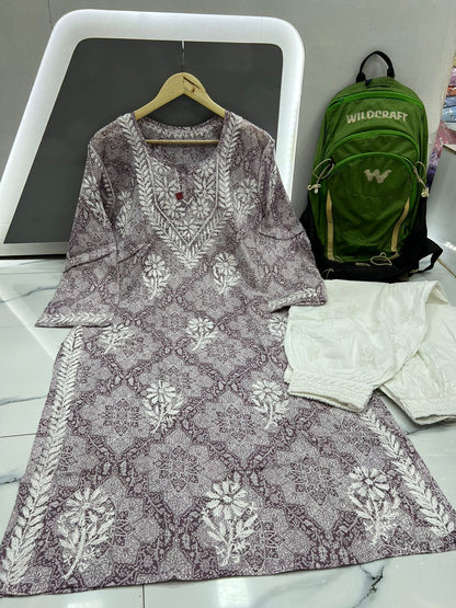 Mul Mul cotton kurti With Afghani Shalwar