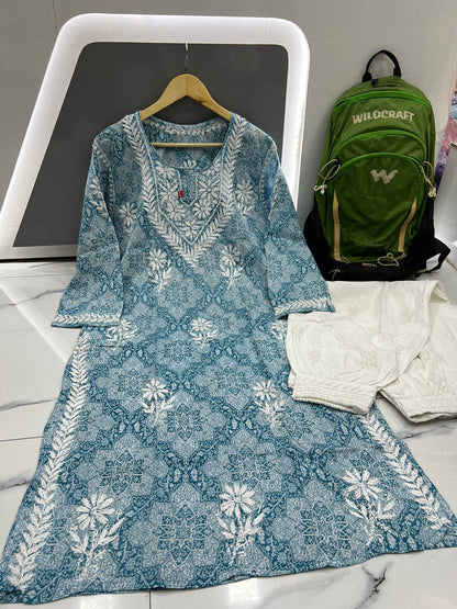 Mul Mul cotton kurti With Afghani Shalwar