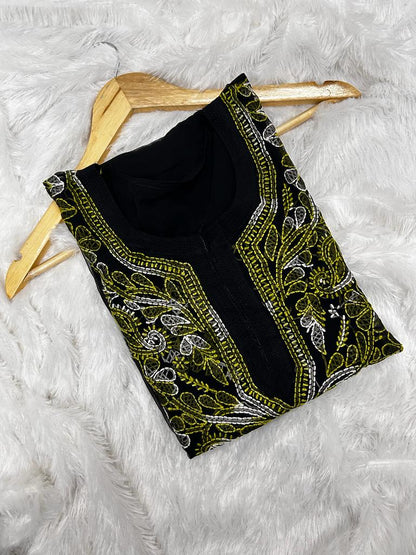 DUAL SHADE THREAD WORK KURTI