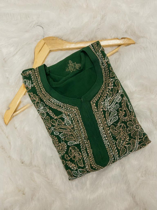 DUAL SHADE THREAD WORK KURTI