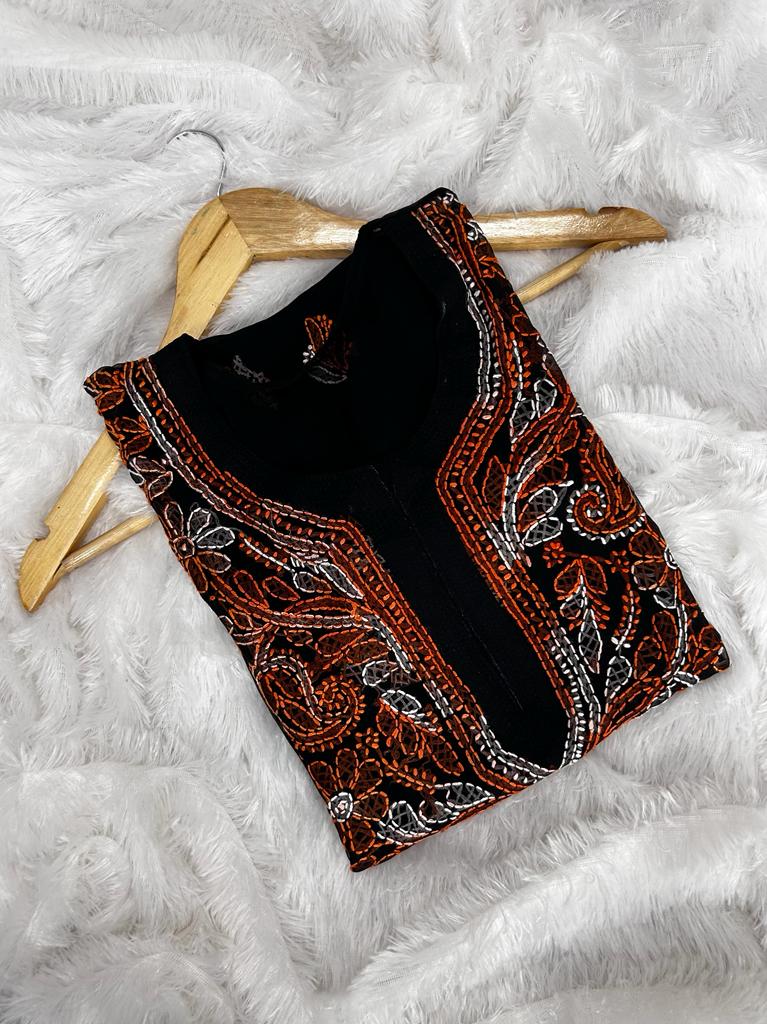 DUAL SHADE THREAD WORK KURTI