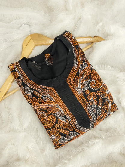 DUAL SHADE THREAD WORK KURTI