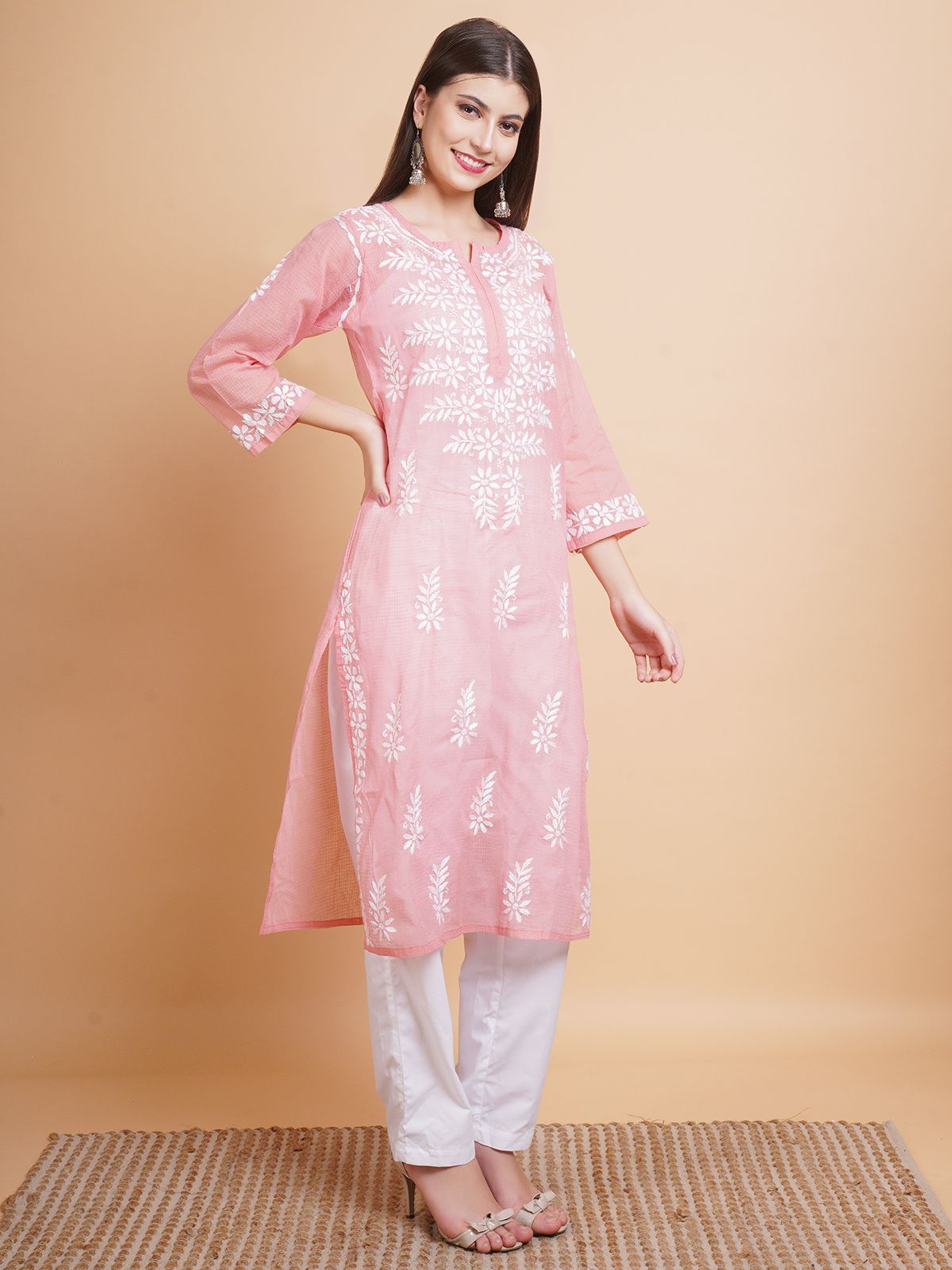 Kota Doriya Heavy Ghasspatti Work Kurti