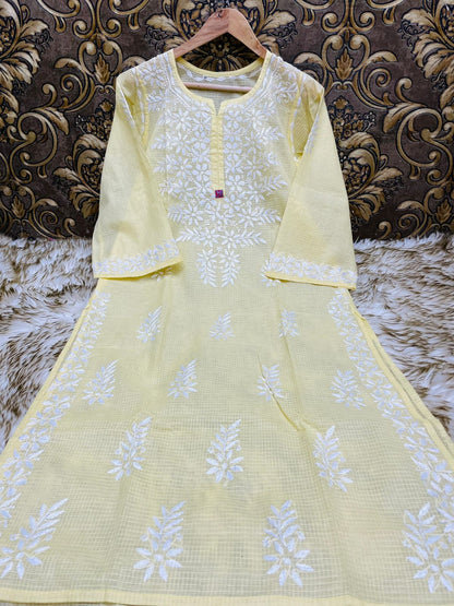 Kota Doriya Heavy Ghasspatti Work Kurti